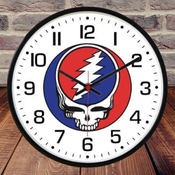 10" Wall Clock Grateful Dead Steal Your Face Silent Quartz Movement Brand New - Picture 7 of 8